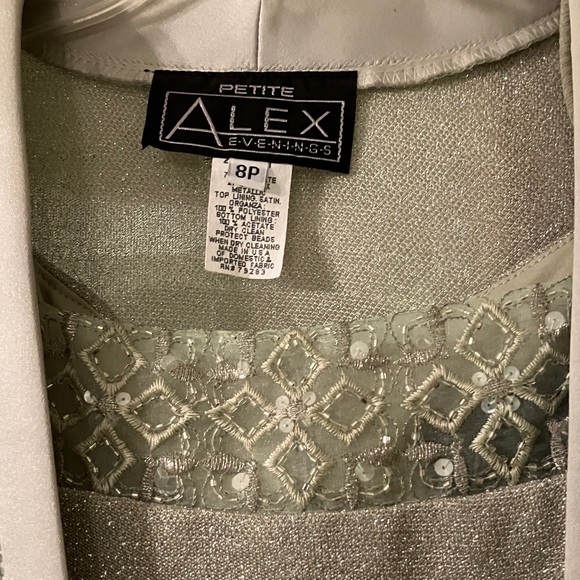 Alex Evenings Petite Silver Satin Dress - Picture 4 of 4